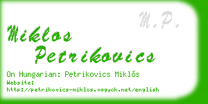 miklos petrikovics business card
